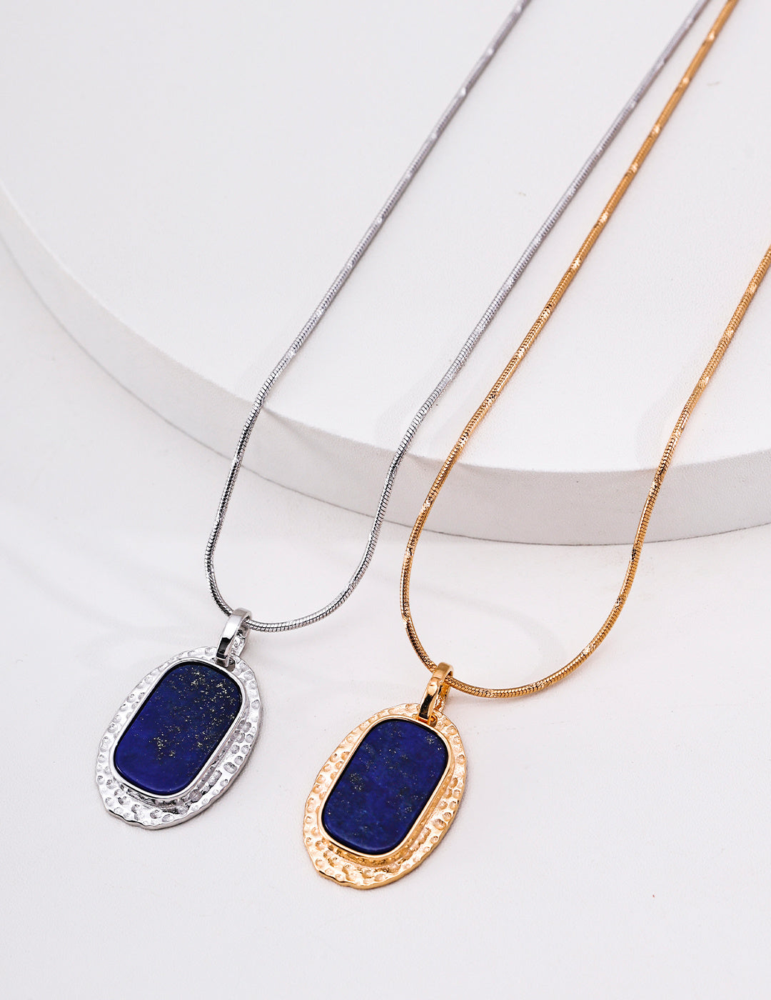 銀復古青金石項鍊吊墜